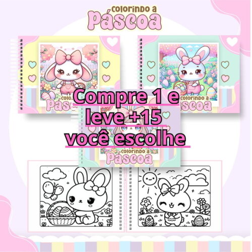 Arquivo Digital Livro de Colorir Páscoa Menina #6468
