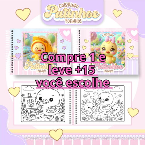 Arquivo Digital Livro de Colorir Patinhos Fofinhos #6830