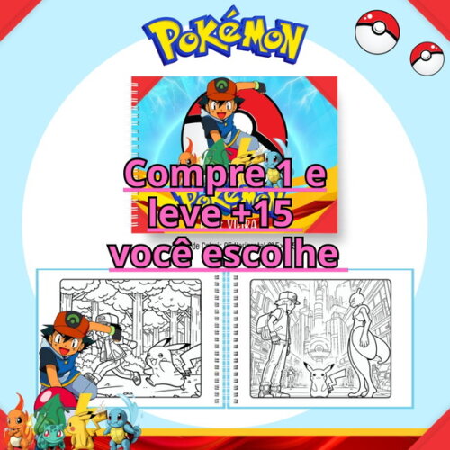 Arquivo Digital Livro de Colorir Pokémon #6640