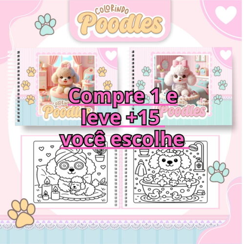 Arquivo Digital Livro de Colorir Poodle #6819