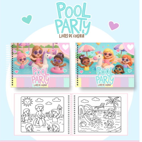 Arquivo Digital Livro de Colorir Pool Party #6987