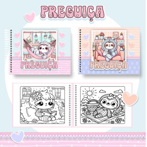 Arquivo Digital Livro de Colorir Preguiça #6656