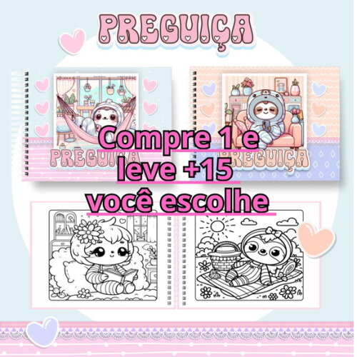 Arquivo Digital Livro de Colorir Preguiça #6656