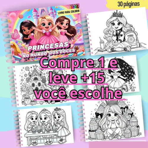 Arquivo Digital Livro de Colorir Princesas #6561