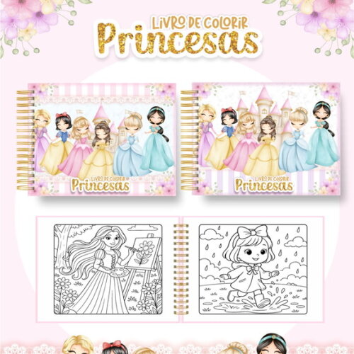 Arquivo Digital Livro de Colorir Princesas #7124