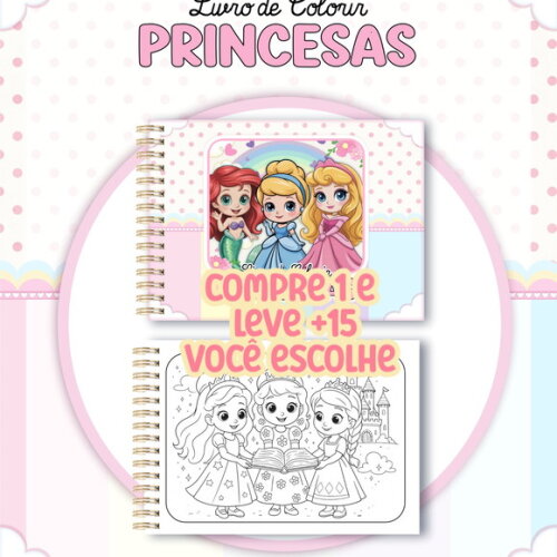 Arquivo Digital Livro de Colorir Princesas #7230