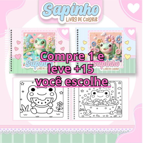 Arquivo Digital Livro de Colorir Sapinho Kawaii #6814
