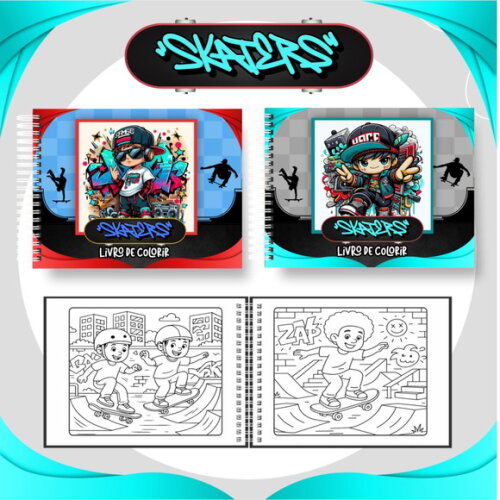 Arquivo Digital Livro de Colorir Skaters #6840