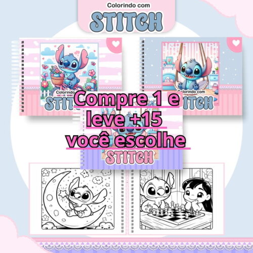Arquivo Digital Livro de Colorir Stitch #6751