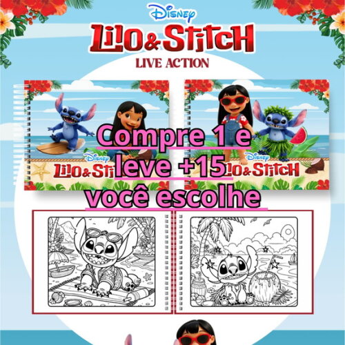 Arquivo Digital Livro de Colorir Stitch Live Action #6877