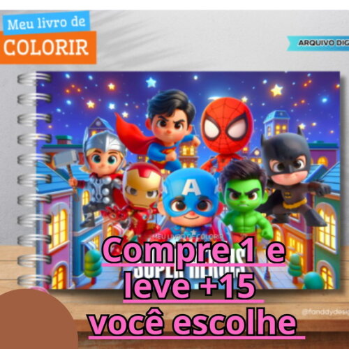 Arquivo Digital Livro de Colorir Super Heróis #6569
