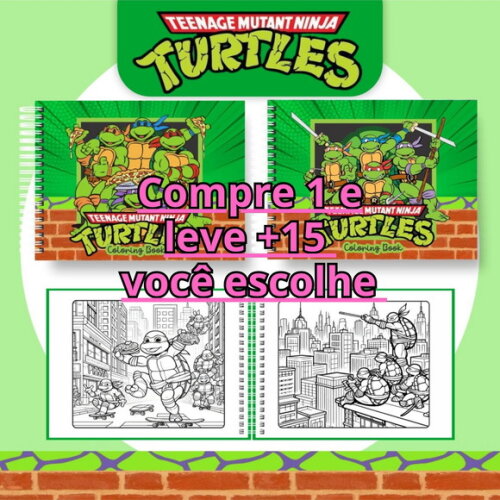 Arquivo Digital Livro de Colorir Tartarugas Ninjas #6659