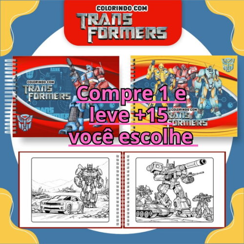 Arquivo Digital Livro de Colorir Transformers #6669