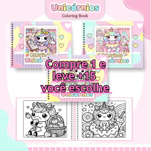 Arquivo Digital Livro de Colorir Unicórnio #6331