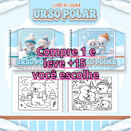 Arquivo Digital Livro de Colorir Urso Polar #6817