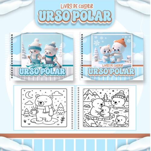 Arquivo Digital Livro de Colorir Urso Polar #6817