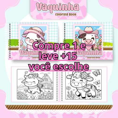 Arquivo Digital Livro de Colorir Vaquinhas Cute #6644