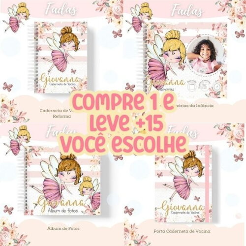 Arquivo Digital Livro do Bebê e Caderneta Fadinhas #1749