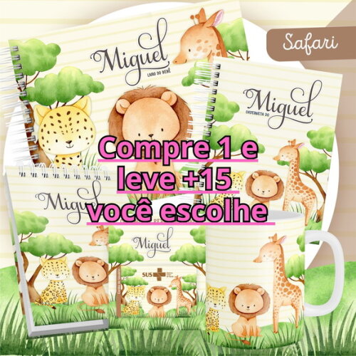 Arquivo Digital Livro do Bebê e Caderneta Safari #2522