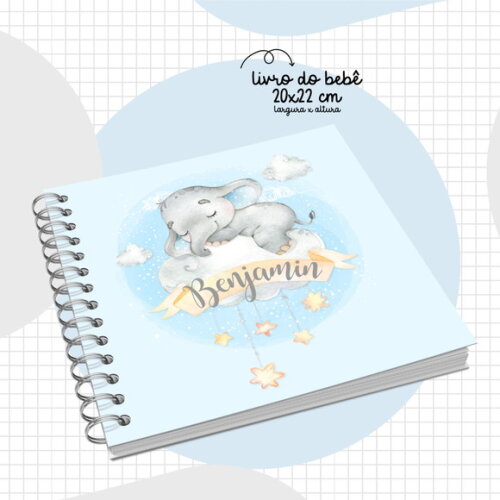 Arquivo Digital Livro do Bebê Elefante Menino #2898