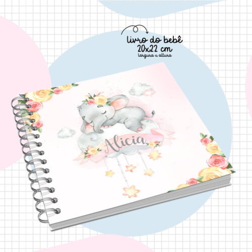 Arquivo Digital Livro do Bebê Elefante Menina #2901