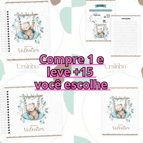 Arquivo Digital Livro do Bebê e Caderneta Ursinho #6904