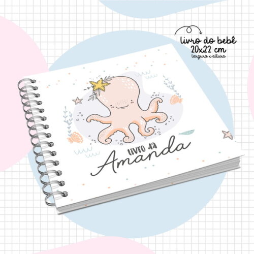 Arquivo Digital Livro do Bebê Fundo do Mar Menina #2895