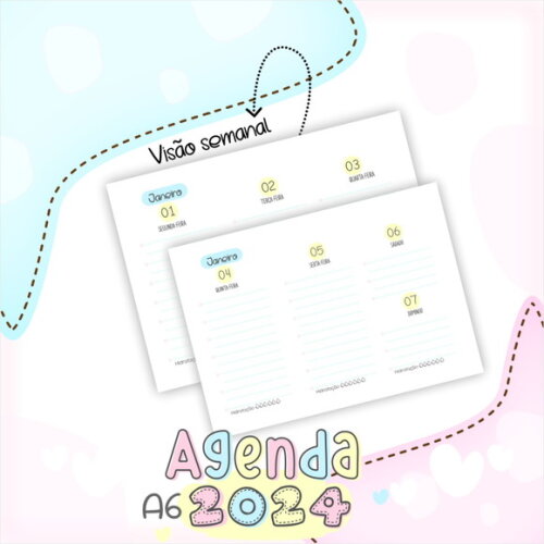 Arquivo Digital Mini Agenda A6 - 2024 #2291