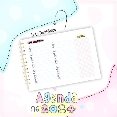 Arquivo Digital Mini Agenda A6 - 2024 #2295