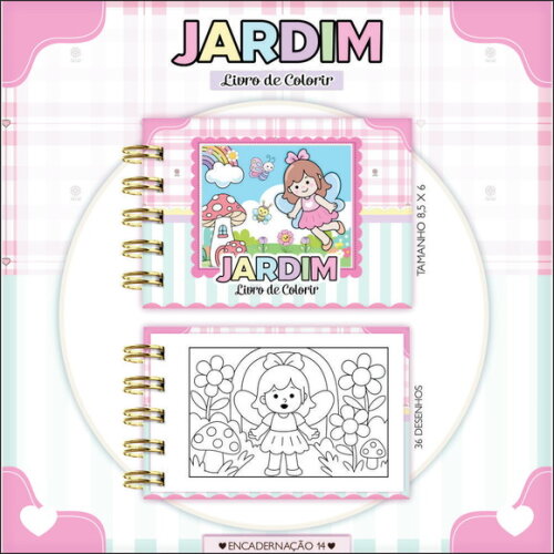 Arquivo Digital Mini Livro de Colorir Jardim #7189