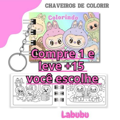 Arquivo Digital Mini Livro de Colorir Labubu #7101