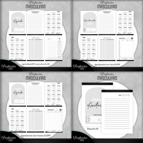 Arquivo Digital Pack Agendas Profissões 2025 Masculino #6126