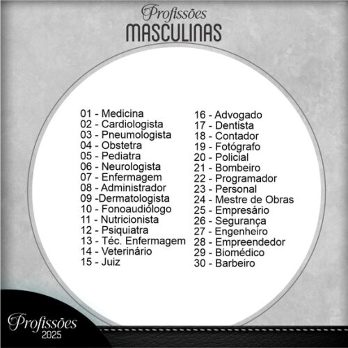 Arquivo Digital Pack Agendas Profissões 2025 Masculino #6126
