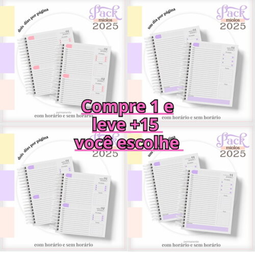 Arquivo Digital Pack Miolo Agenda Feminina 2025 #6046