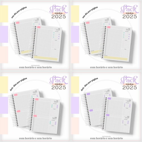 Arquivo Digital Pack Miolo Agenda Feminina 2025 #6046