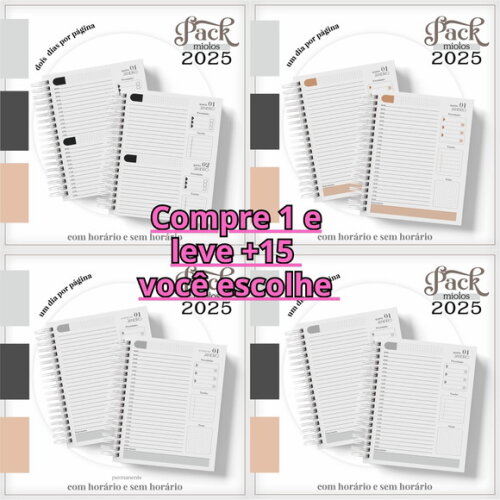 Arquivo Digital Pack Miolo Agenda Masculina 2025 #6044