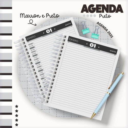 Arquivo Digital Pack Miolo Agenda Masculina 2025 #6045