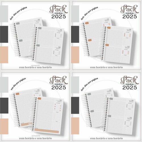 Arquivo Digital Pack Miolo Agenda Masculina 2025 #6044