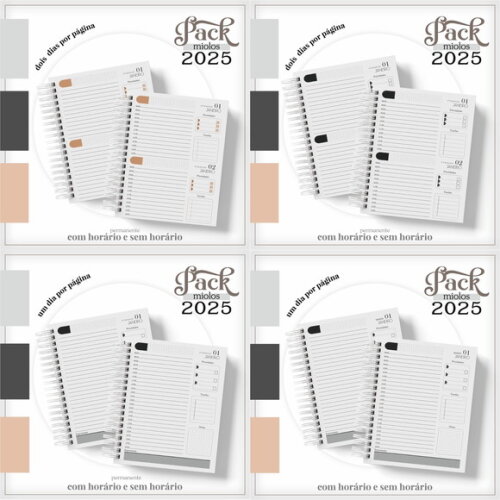 Arquivo Digital Pack Miolo Agenda Masculina 2025 #6044