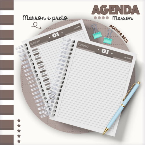 Arquivo Digital Pack Miolo Agenda Masculina 2025 #6045