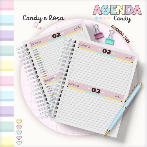 Arquivo Digital Pack Miolos Agenda Rosa 2025 #6047