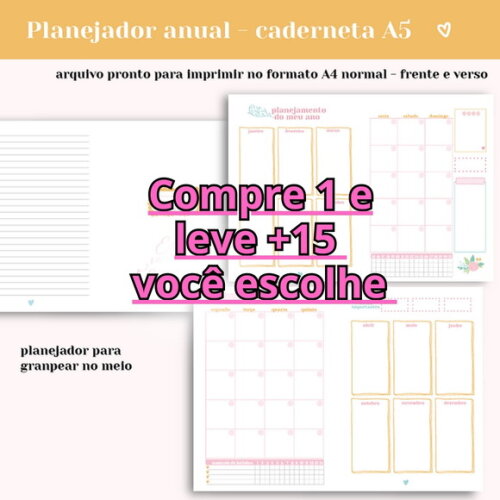 Arquivo Digital Planejador Anual A5 #6850