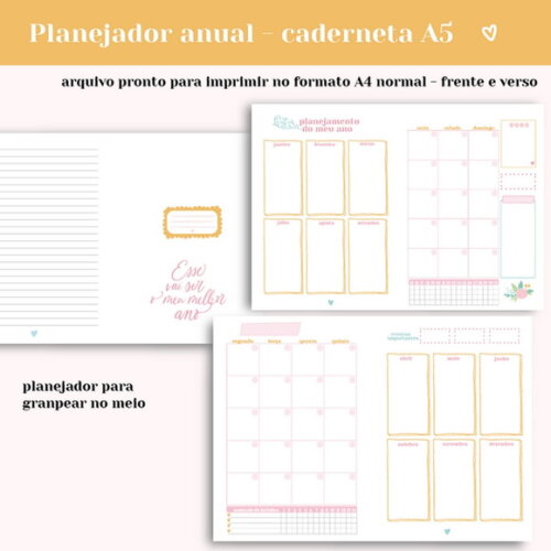 Arquivo Digital Planejador Anual A5 #6850