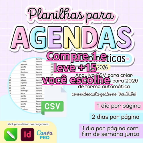 Arquivo Digital Planilhas para Agendas 2026 #6898
