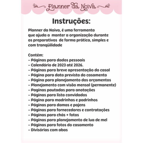 Arquivo Digital Planner Noiva #652