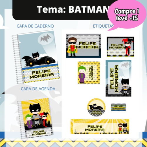 Arquivo Digital Volta às Aulas Batman Cute #3643