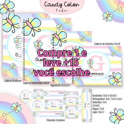 Arquivo Digital Volta Ás Aulas Candy Color Fofo #6286