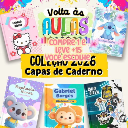 Arquivo Digital Volta às Aulas Capas de Caderno 2026 #7696