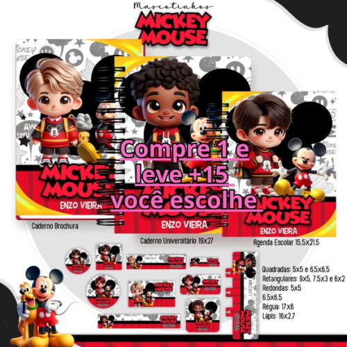 Arquivo Digital Volta Ás Aulas Mickey Mascotes #1036