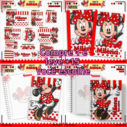 Arquivo Digital Volta Ás Aulas Minnie Vermelha #6234